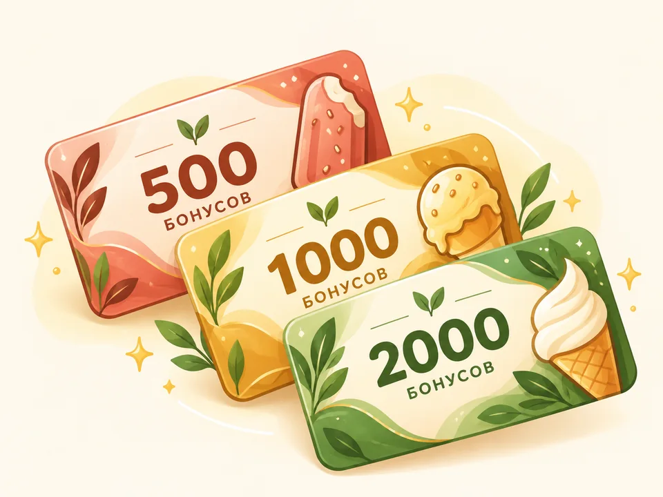 Сертификаты на 500, 1 000 и 2 000 бонусов
