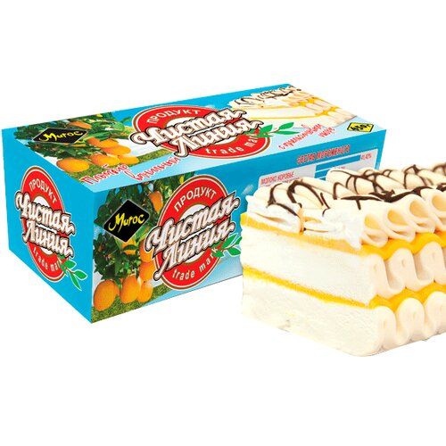 Торт-мороженое «Пломбир ванильный с апельсиновым пюре», 450 г