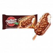 Мороженое пломбир ванильный в шоколадной глазури с миндалем эскимо, 80 г