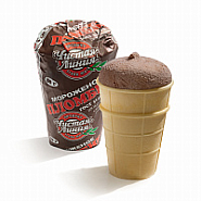 Мороженое пломбир шоколадный в вафельном стаканчике, 80 г