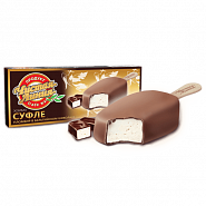 Мороженое пломбир ванильный «Суфле» в бельгийском шоколаде эскимо, 70 г