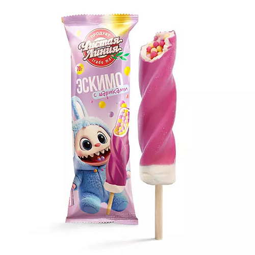 Мороженое пломбир «Спиролло» с рисовыми шариками в гранатовой глазури, 70 г Мороженое пломбир «Спиролло» с рисовыми шариками в гранатовой глазури, 70 г
