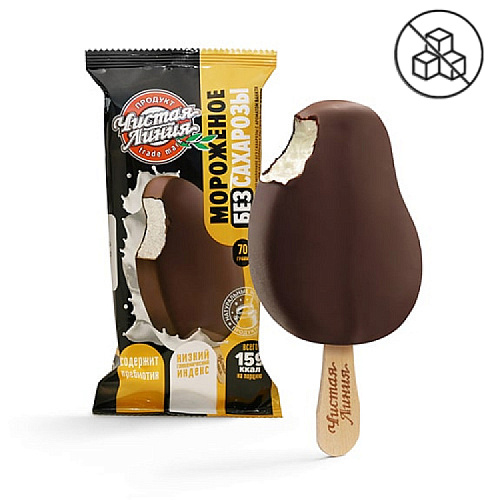 Мороженое без сахарозы эскимо, 70 г