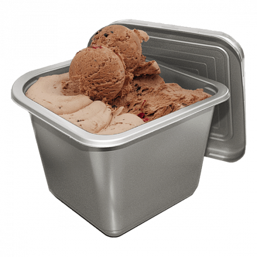 Мороженое пломбир "Шварцвальдская вишня" с кусочками шоколадного печенья и ромовой вишней, 1 кг